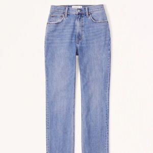 Abercrombie Curve Love Ultra High Rise Ankle Straight Jean